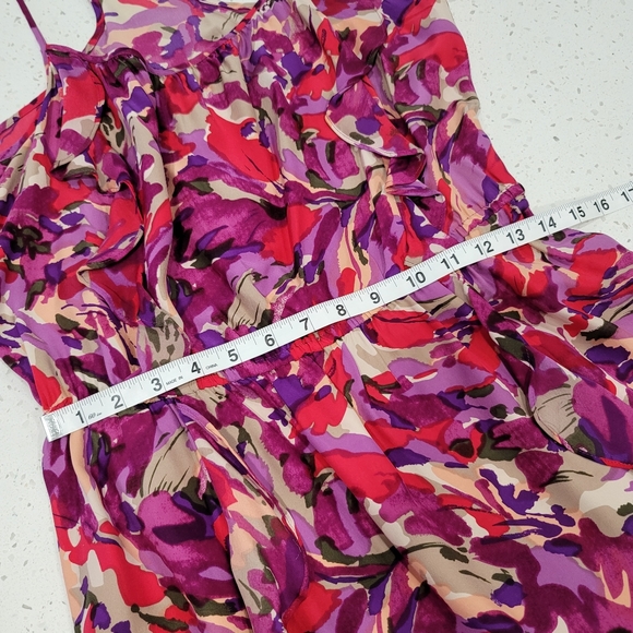 Parker silk ruffle watercolor floral mini dress - Picture 11 of 14